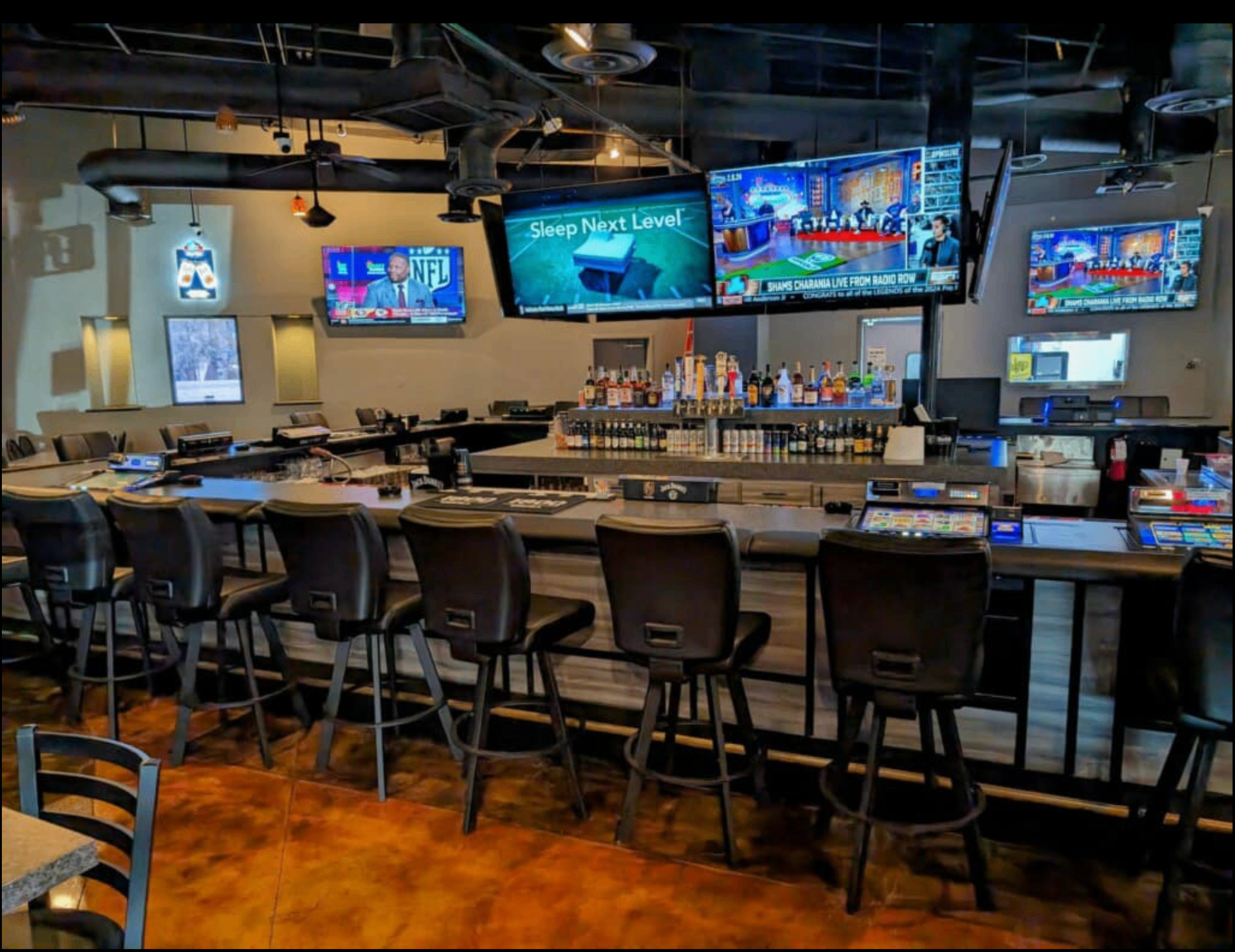 Inside Apache Joe's Bar & Grill at night
